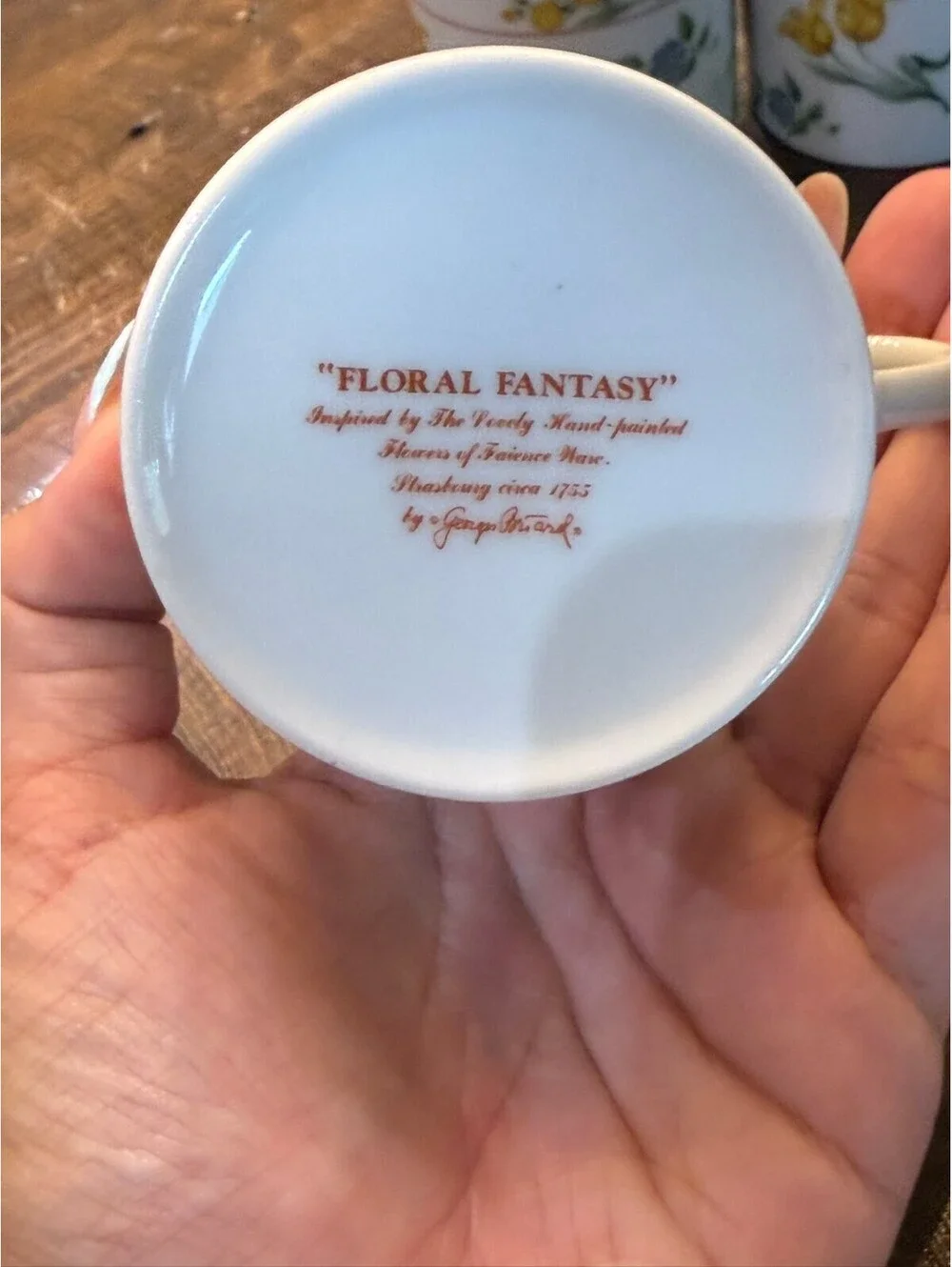 Set of 4 Spode Floral Fantasy Porcelain Demitasse Cups